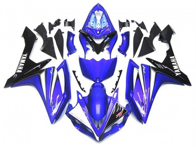 Bleu Blanc Noir Kits Carénages Moto Yamaha YZF 1000 R1 2007-2008