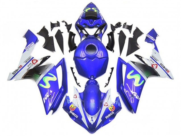 Bleu Blanc Vert ENEOS Carénage Moto Yamaha YZF 1000 R1 2007-2008