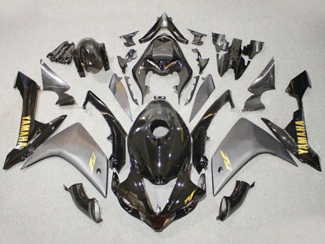 Gris Noir Brillant Or Décalque Carénage Moto Yamaha YZF 1000 R1 2007-2008