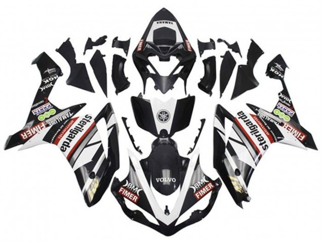 Blanc Rouge Noir Volvo Fimer Yamalube Sterilgarda Carénage Moto Yamaha YZF 1000 R1 2007-2008