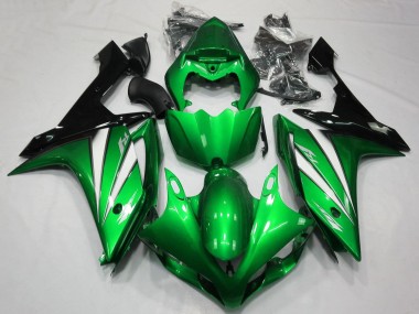 Vert Blanc Noir Carénage Moto Yamaha YZF 1000 R1 2007-2008 Pas Chère