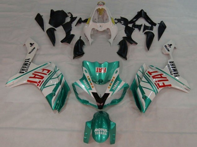 Blanc Vert Rouge Fiat Carénage Moto Yamaha YZF 1000 R1 2007-2008