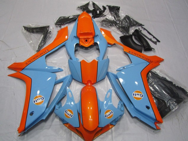 Bleu Clair Orange Gulf Carénage Moto Yamaha YZF 1000 R1 2007-2008