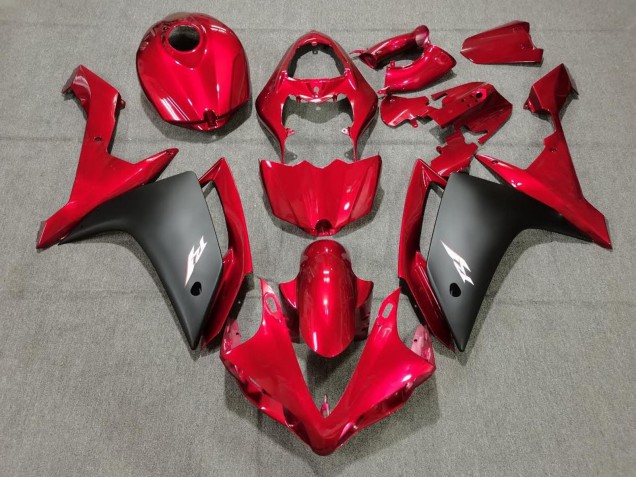 Rouge Noir Mat Carénage Moto Yamaha YZF 1000 R1 2007-2008