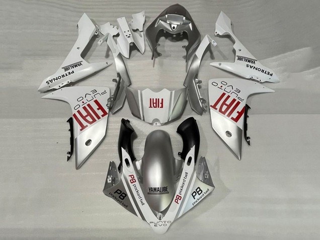 Argent Blanc Rouge Fiat Carénage Moto Yamaha YZF 1000 R1 2007-2008