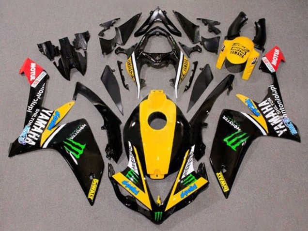 Jaune Blanc Noir Vert Monstre Dewalt Carénage Moto Yamaha YZF 1000 R1 2007-2008