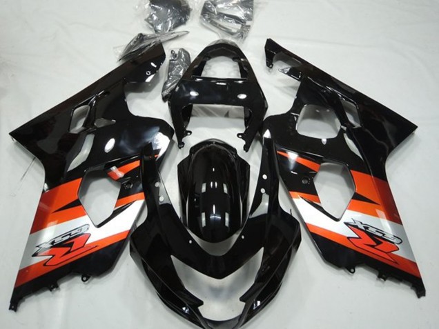 Noir Brillant Orange Blanc Décalque Carénage Moto Suzuki GSXR 600 / GSXR 750 2004-2005