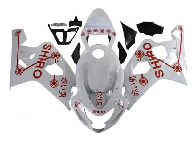 Blanc Rouge Shiro Carénage Moto Suzuki GSXR 600 / GSXR 750 2004-2005