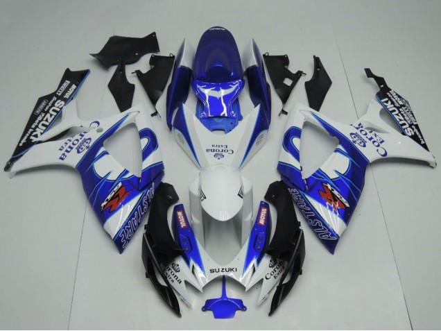 Blanc Bleu Noir Corona Extra Motul Carénage Moto Suzuki GSXR 600 / GSXR 750 2006-2007