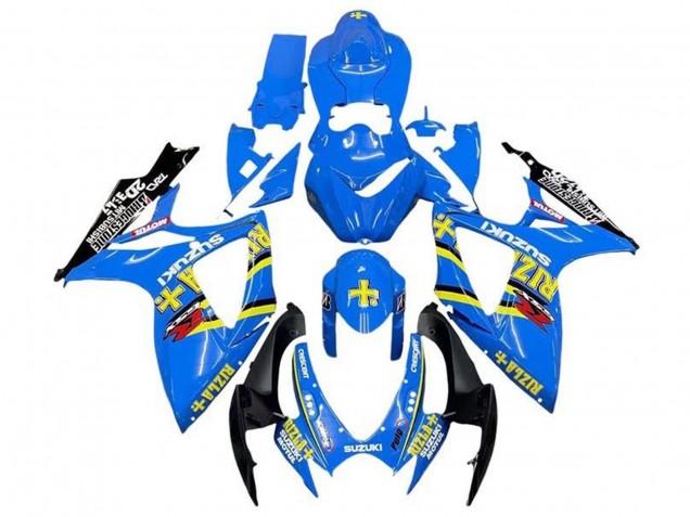 Bleu Jaune Noir Rizla Carénage Moto Suzuki GSXR 600 / GSXR 750 2006-2007