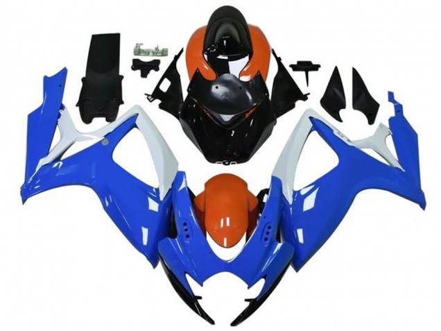 Orange Bleu Blanc Noir Carénage Moto Suzuki GSXR 600 / GSXR 750 2006-2007