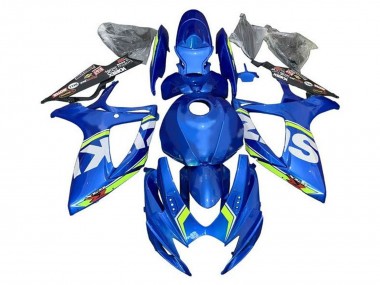 Bleu Blanc Vert Carénage Moto Suzuki GSXR 600 / GSXR 750 2006-2007 Pas Chère