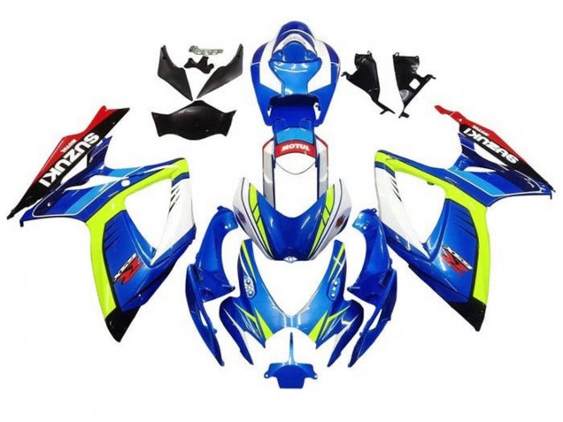 Bleu Jaune Blanc Rouge Carénage Moto Suzuki GSXR 600 / GSXR 750 2006-2007