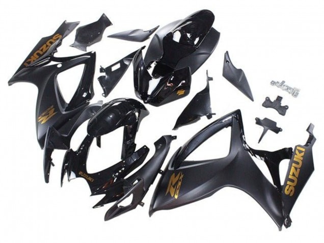 Noir Mat Noir Brillant Or Carénage Moto Suzuki GSXR 600 / GSXR 750 2006-2007