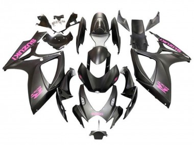 Noir Mat Rose Carénage Moto Suzuki GSXR 600 / GSXR 750 2006-2007 Pas Chère