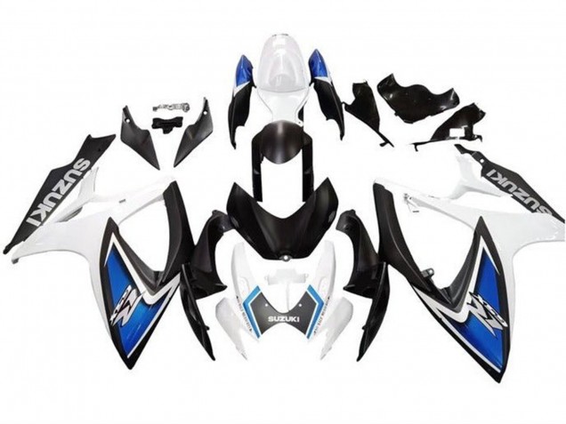 Blanc Bleu Noir Mat Carénage Moto Suzuki GSXR 600 / GSXR 750 2006-2007