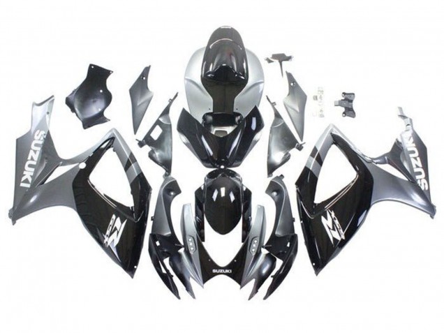 Argent Noir Brillant Blanc Carénage Moto Suzuki GSXR 600 / GSXR 750 2006-2007