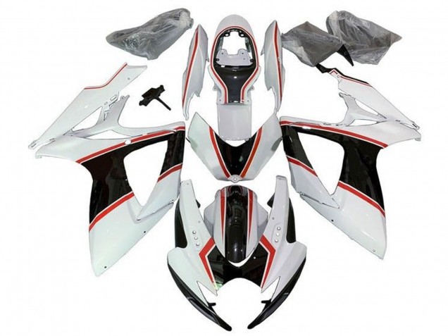 Blanc Orange Noir Rayures Carénage Moto Suzuki GSXR 600 / GSXR 750 2006-2007