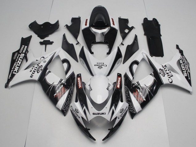 Blanc Noir Rouge Corona Extra Motul Alstare Carénage Moto Suzuki GSXR 600 / GSXR 750 2006-2007