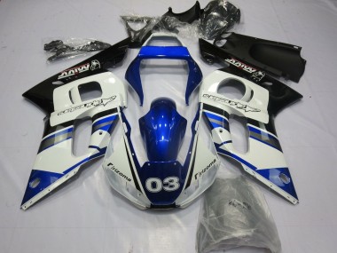 Blanc Bleu Noir Brillant Rizoma 03 Carénage Moto Yamaha YZF R6 1998-2002 Pas Chère
