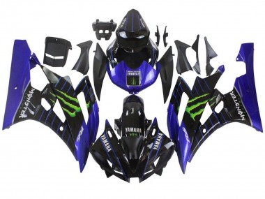 Bleu Noir Vert Monstre Carénage Moto Yamaha YZF R6 2006-2007 Pas Chère