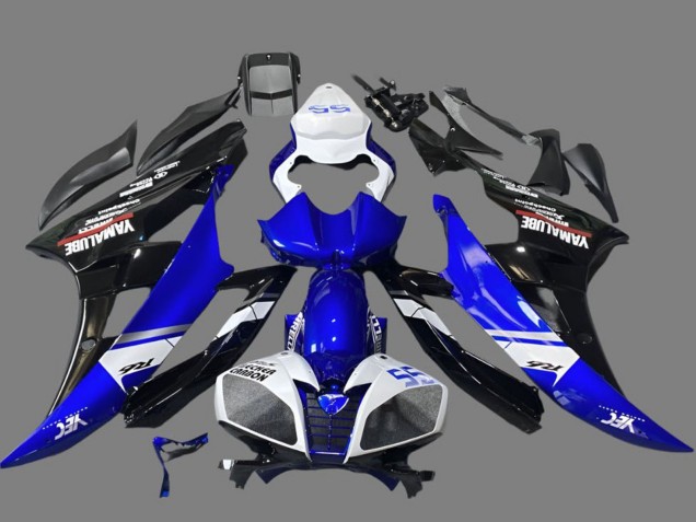 Blanc Bleu Noir Brillant Yamalube Carénage Moto Yamaha YZF R6 2006-2007