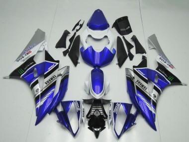 Blanc Bleu Argent Noir ENEOS Monstre Carénage Moto Yamaha YZF R6 2006-2007 Pas Chère