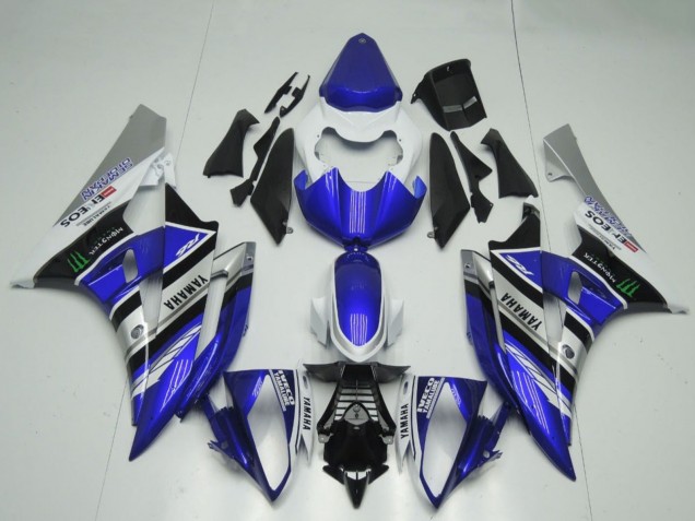 Blanc Bleu Argent Noir ENEOS Monstre Carénage Moto Yamaha YZF R6 2006-2007