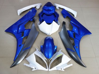Blanc Bleu Noir Mat Carénage Moto Yamaha YZF R6 2006-2007 Pas Chère