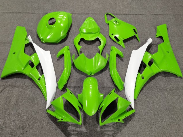 Vert Blanc Carénage Moto Yamaha YZF R6 2006-2007