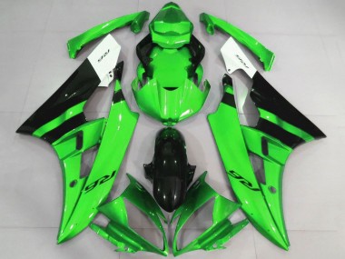 Blanc Vert Noir Brillant Carénage Moto Yamaha YZF R6 2006-2007 Pas Chère