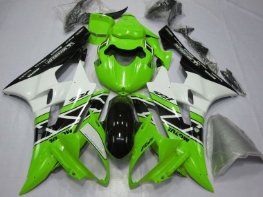 Vert Blanc Noir Brillant Carénage Moto Yamaha YZF R6 2006-2007 Pas Chère