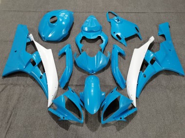 Bleu Clair Blanc Carénage Moto Yamaha YZF R6 2006-2007 Pas Chère