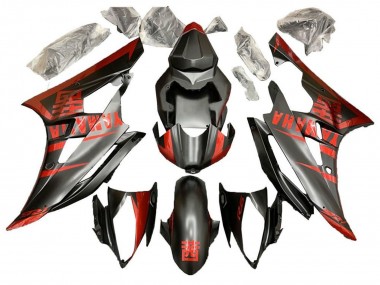 Rouge Noir Mat Carénages Moto Yamaha YZF R6 2006-2007 Pas Chère