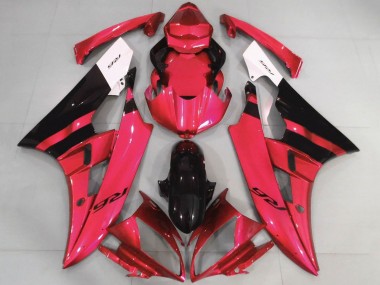 Blanc Rouge Noir Brillant Carénage Moto Yamaha YZF R6 2006-2007 Pas Chère