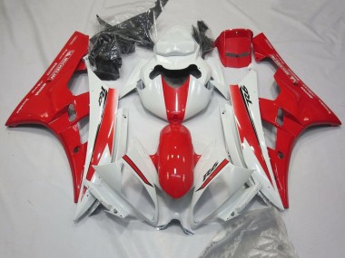 Blanc Rouge Motul Michelin Carénage Moto Yamaha YZF R6 2006-2007 Pas Chère