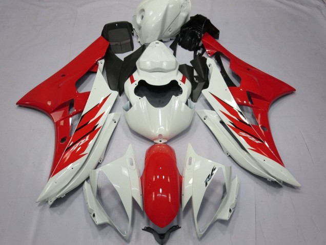 Blanc Rouge Carénages Moto Yamaha YZF R6 2006-2007