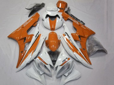 Blanc Orange Carénage Moto Yamaha YZF R6 2006-2007 Pas Chère