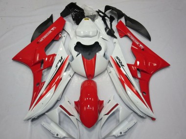 Blanc Rouge Carénage Moto Yamaha YZF R6 2006-2007 Pas Chère