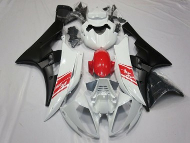 Blanc Rouge Noir Mat Carénage Moto Yamaha YZF R6 2006-2007 Pas Chère