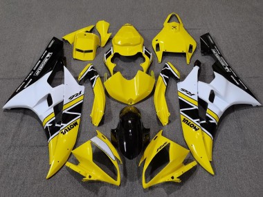 Jaune Blanc Noir Brillant Motul Michelin Carénage Moto Yamaha YZF R6 2006-2007 Pas Chère