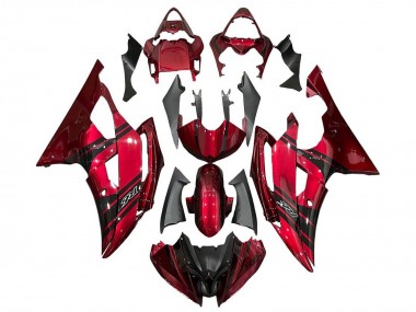 Rouge Noir Bande Carénage Moto Yamaha YZF R6 2008-2016 Pas Chère