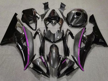 Noir Fibre de Carbone Style Violet Carénage Moto Yamaha YZF R6 2008-2016 Pas Chère