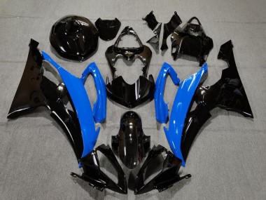 Bleu Noir Brillant Carénage Moto Yamaha YZF R6 2008-2016 Pas Chère