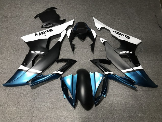 Blanc Bleu Noir Mat Spiffy Carénage Moto Yamaha YZF R6 2008-2016