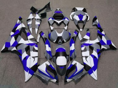 Blanc Bleu Gris Noir Camouflage Carénage Moto Yamaha YZF R6 2008-2016 Pas Chère