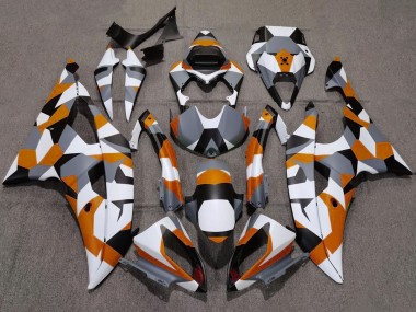 Blanc Orange Gris Noir Camouflage Carénage Moto Yamaha YZF R6 2008-2016 Pas Chère