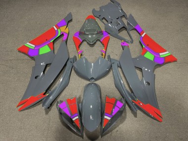 Nardo Gris Rouge Roue Chromatique Carénage Moto Yamaha YZF R6 2008-2016 Pas Chère