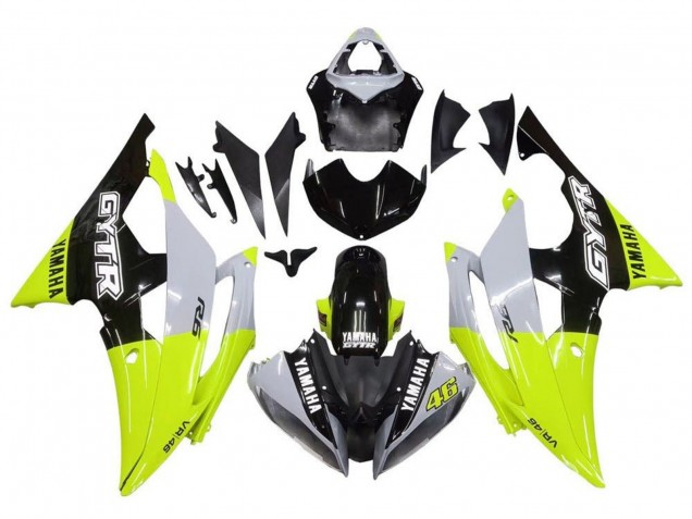 Blanc Vert Noir Brillant GYTR Carénage Moto Yamaha YZF R6 2008-2016