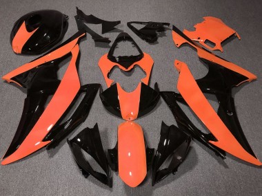 Orange Noir Brillant Carénage Moto Yamaha YZF R6 2008-2016 Pas Chère